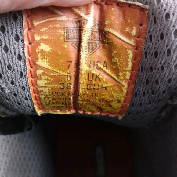 HARLEY-DAVIDSON Lace Up Chukka Boots Black Metal Emblem Grunge Rock Women's 7.5 - Picture 16 of 16